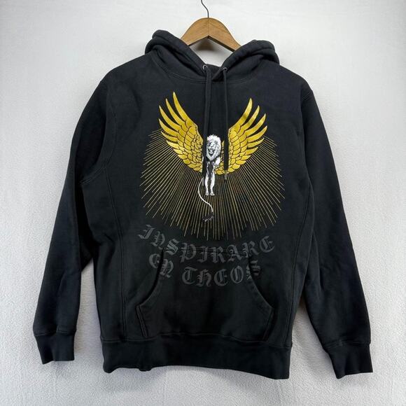 Hutch Brand Hoodie Men's Small Black Aidan Hutchinson Lion Graphic Spellout - Picture 1 of 9